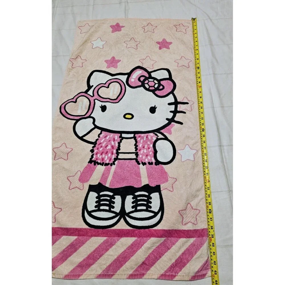 Sanrio Hello Kitty Bath Or Beach Towel Kitty Cat With Sunglasses 43x23